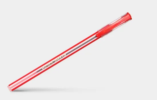 Elkos Sifco Ball Point Pen, Ink Red, Pack of 5